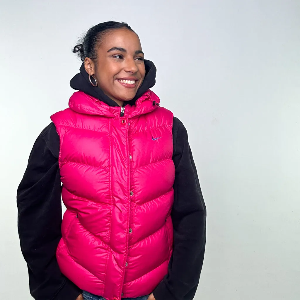 Pink y2ks NIKE Puffer Jacket Coat Gilet (M)