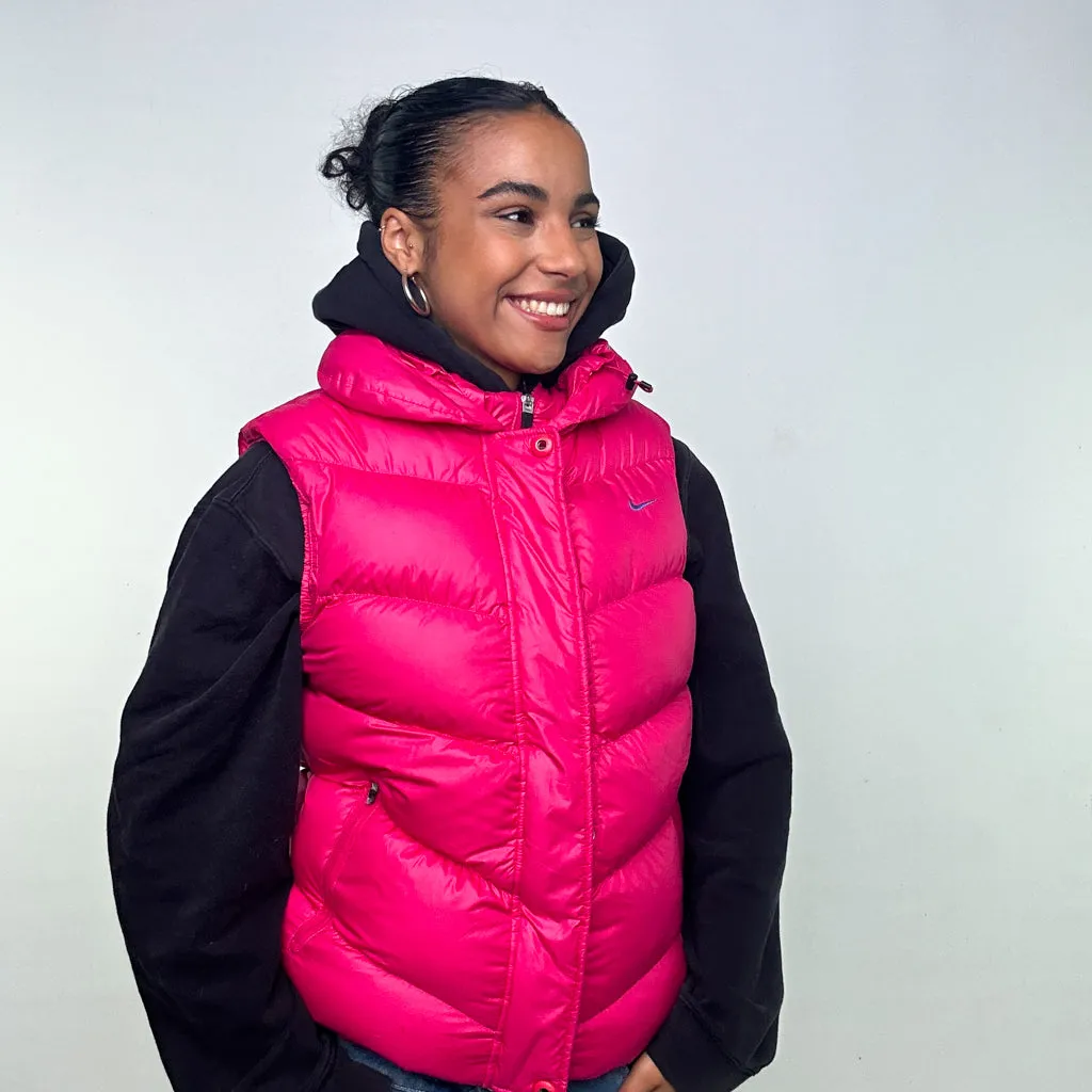 Pink y2ks NIKE Puffer Jacket Coat Gilet (M)