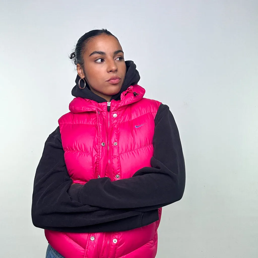 Pink y2ks NIKE Puffer Jacket Coat Gilet (M)