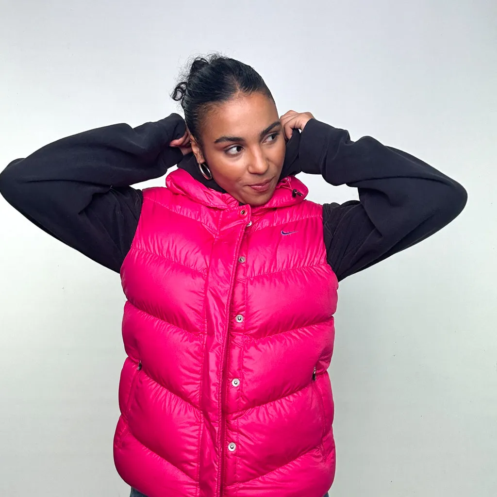 Pink y2ks NIKE Puffer Jacket Coat Gilet (M)