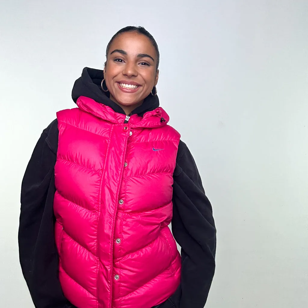 Pink y2ks NIKE Puffer Jacket Coat Gilet (M)