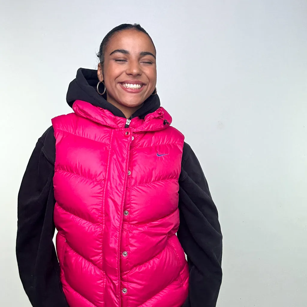 Pink y2ks NIKE Puffer Jacket Coat Gilet (M)