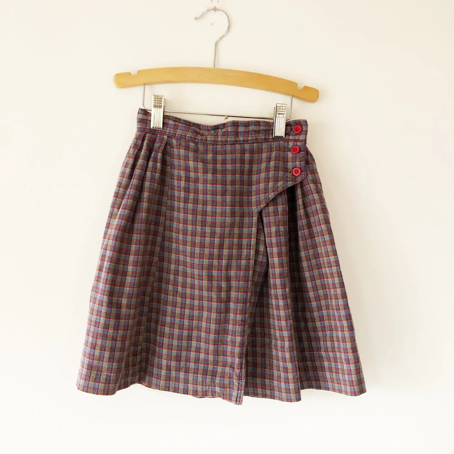 Plaid button up skirt