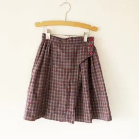 Plaid button up skirt