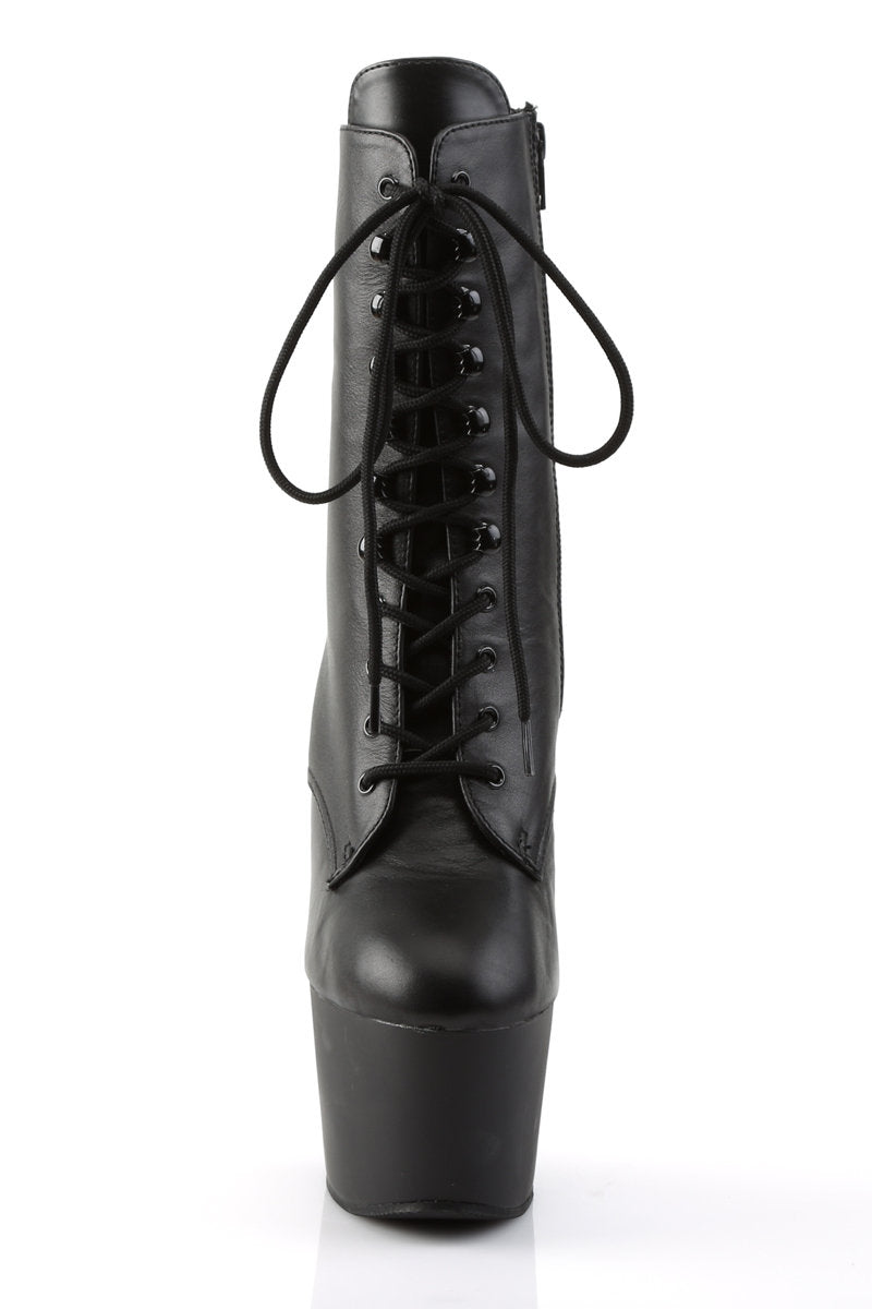 Pleaser USA Adore-1020 7inch Real Leather Pleaser Boots - Matte Black