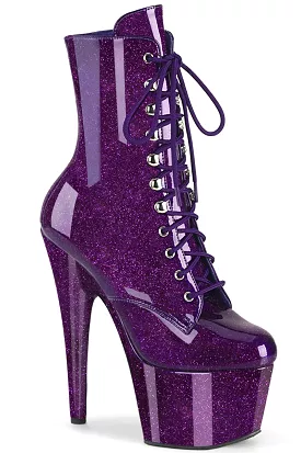 Pleaser USA Adore-1020GP 7inch Pleaser Boots - Purple Glitter