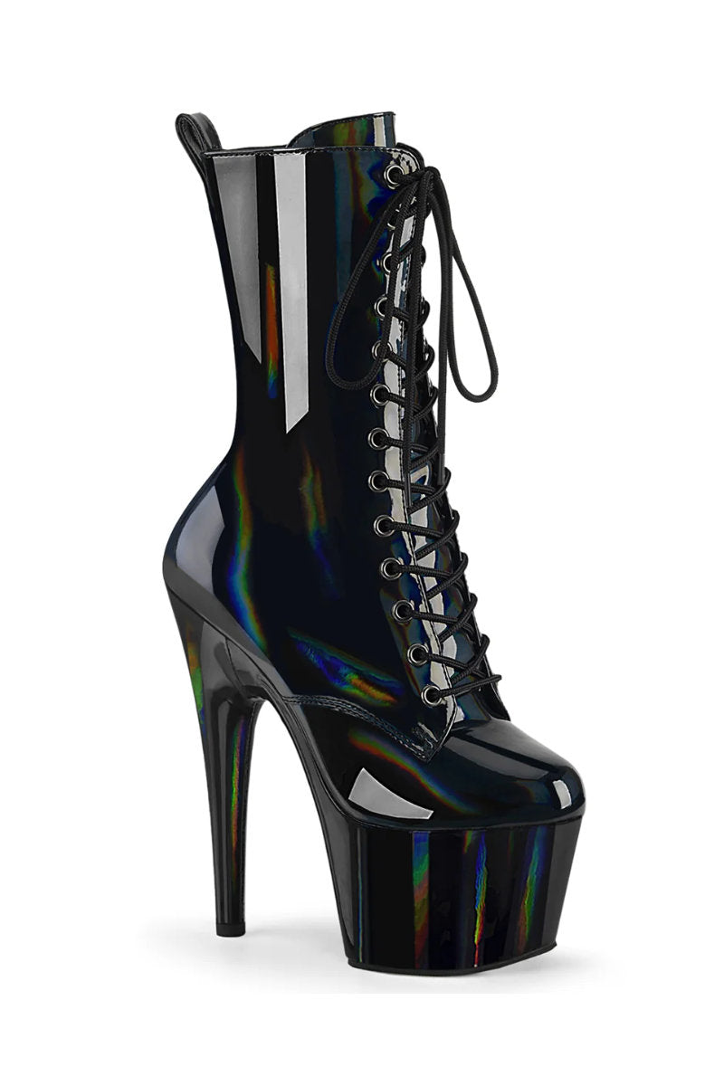 Pleaser USA Adore-1040WR 7inch Pleaser Boots - Holographic Black