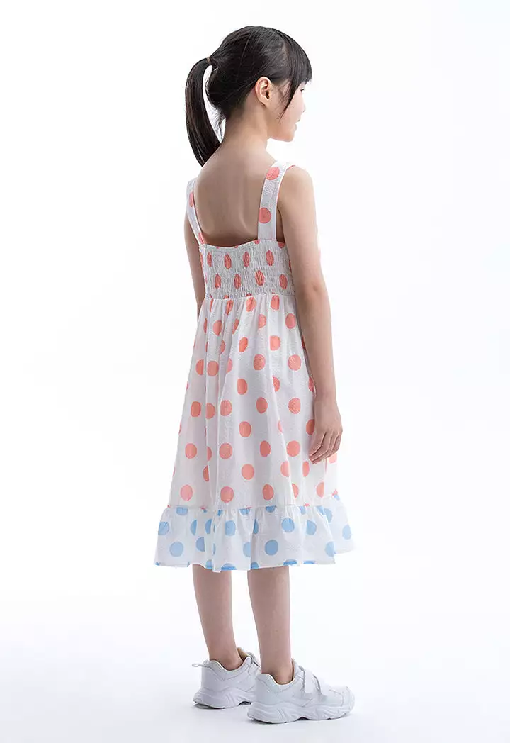 Polka Dot Printed Inner Dress With Kimono Set