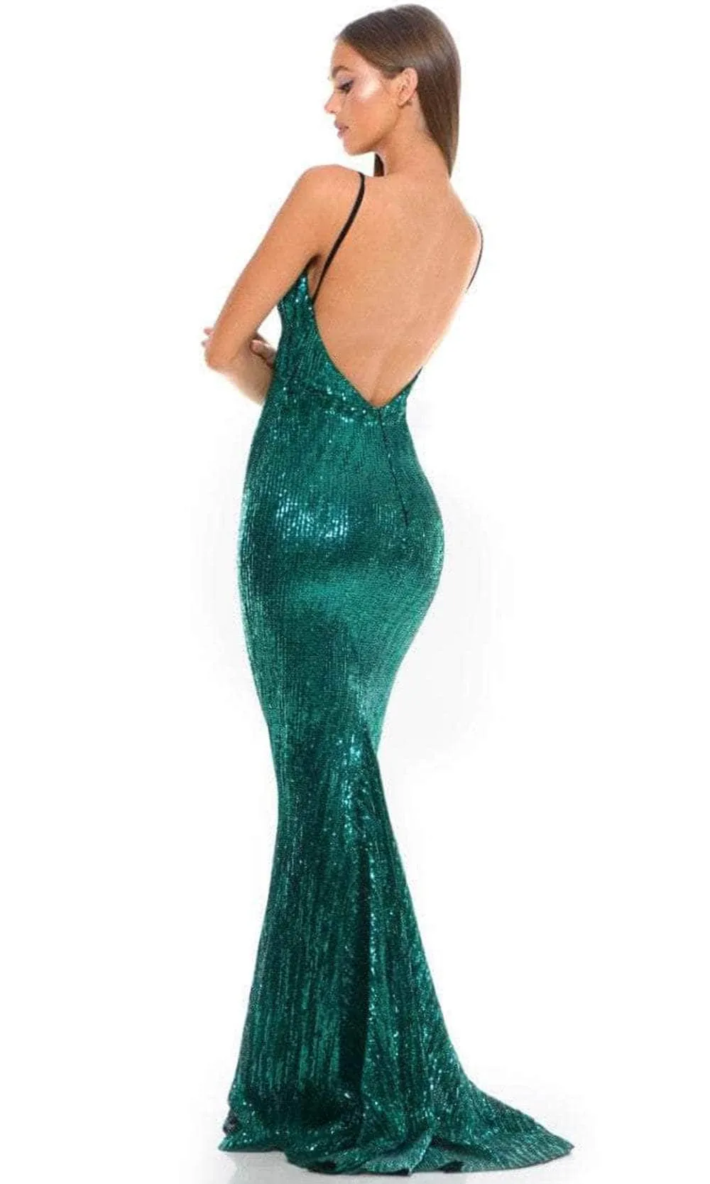 Portia and Scarlett GLISTEN - Backless Sheath Prom Dress