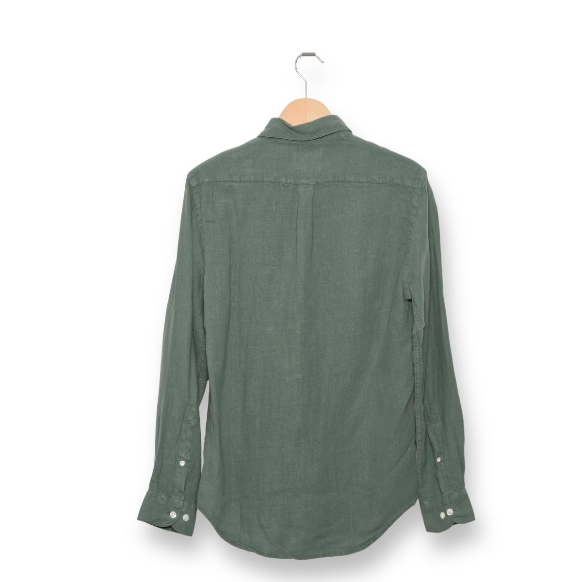 Portuguese Flannel Linen Pocket Shirt dry green