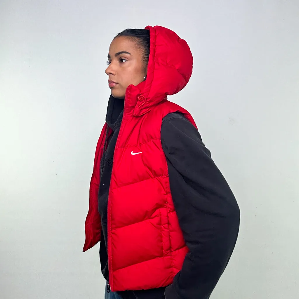 Red y2ks NIKE Puffer Jacket Coat Gilet (S)