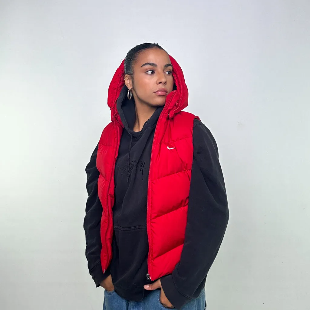 Red y2ks NIKE Puffer Jacket Coat Gilet (S)