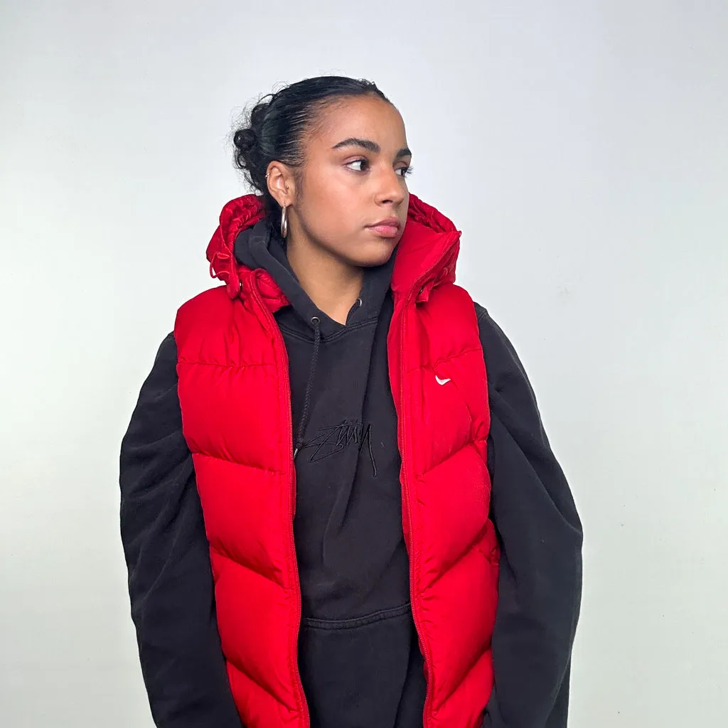 Red y2ks NIKE Puffer Jacket Coat Gilet (S)