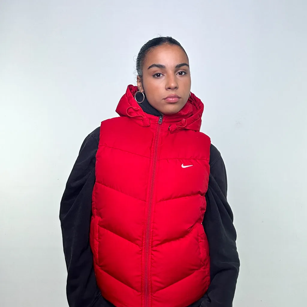 Red y2ks NIKE Puffer Jacket Coat Gilet (S)