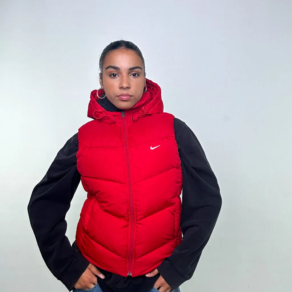 Red y2ks NIKE Puffer Jacket Coat Gilet (S)