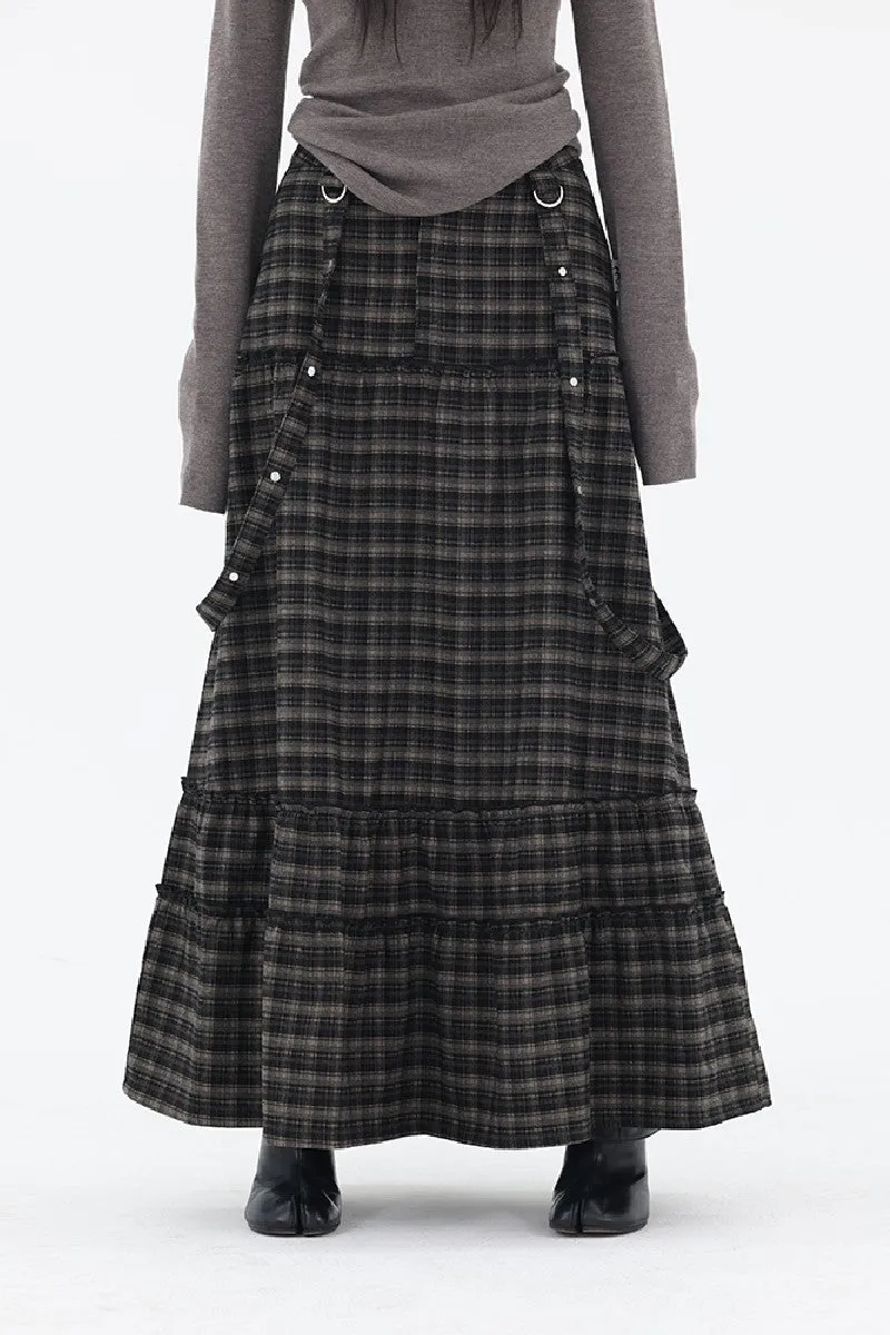 Retro Plaid A-Line Skirt