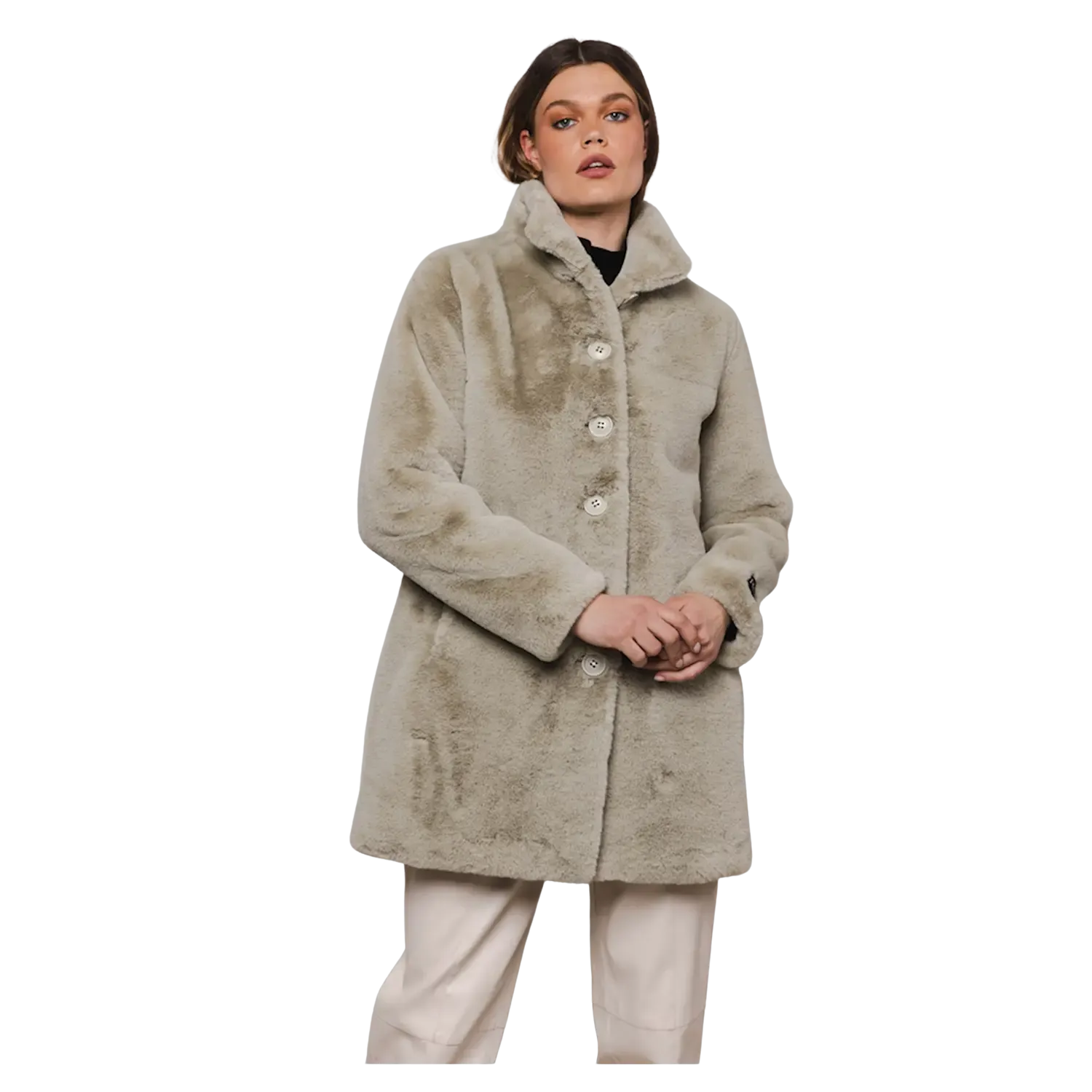 Rino & Pelle Nonna Single Breasted Faux Fur Coat