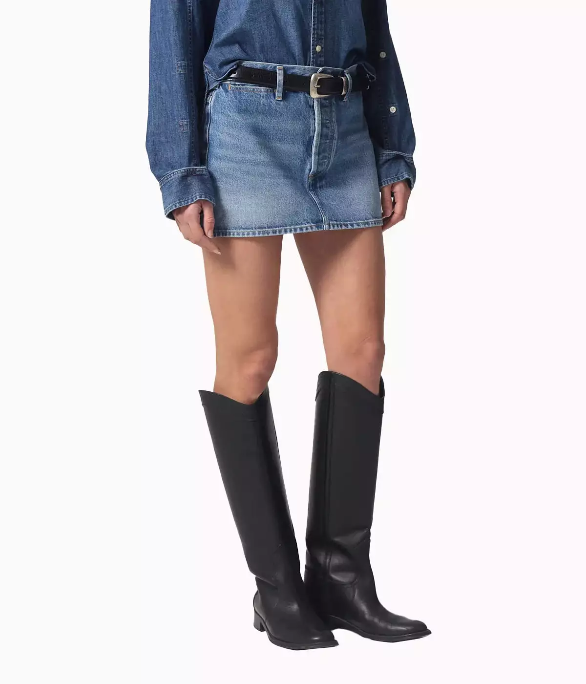 Rosie Denim Mini Skirt in Blue Gaze