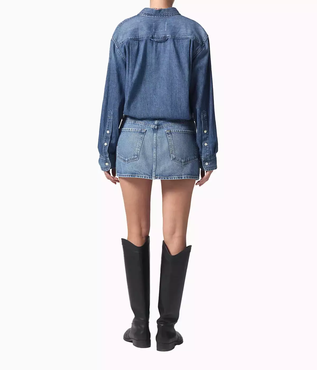 Rosie Denim Mini Skirt in Blue Gaze