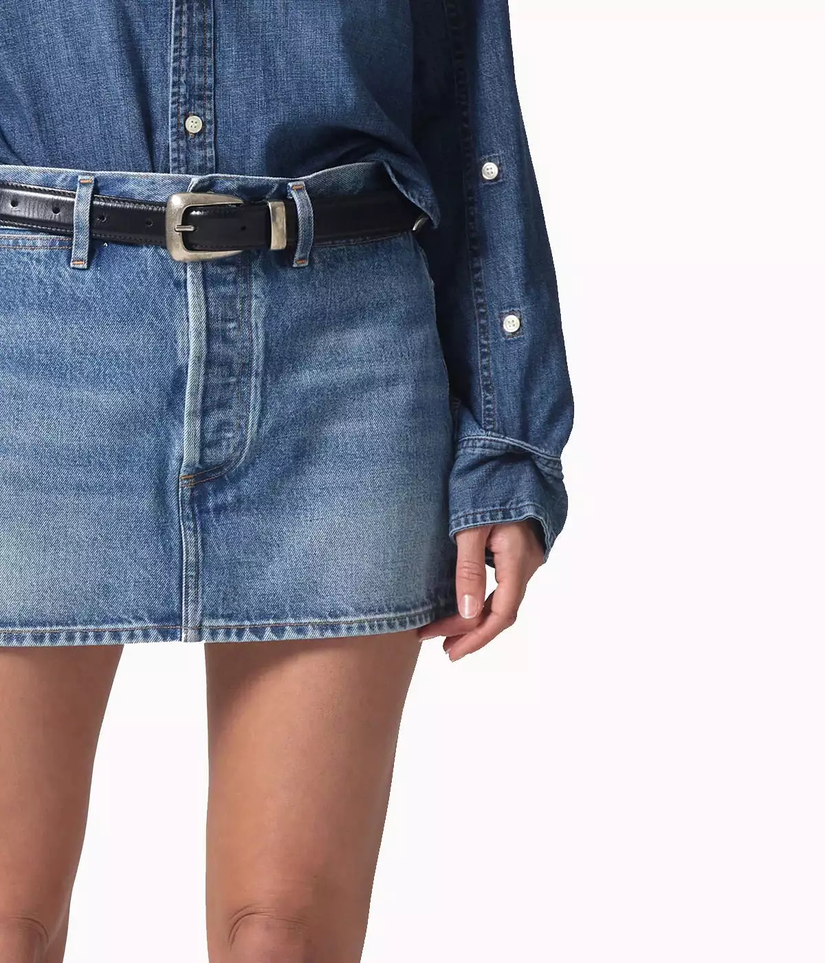 Rosie Denim Mini Skirt in Blue Gaze