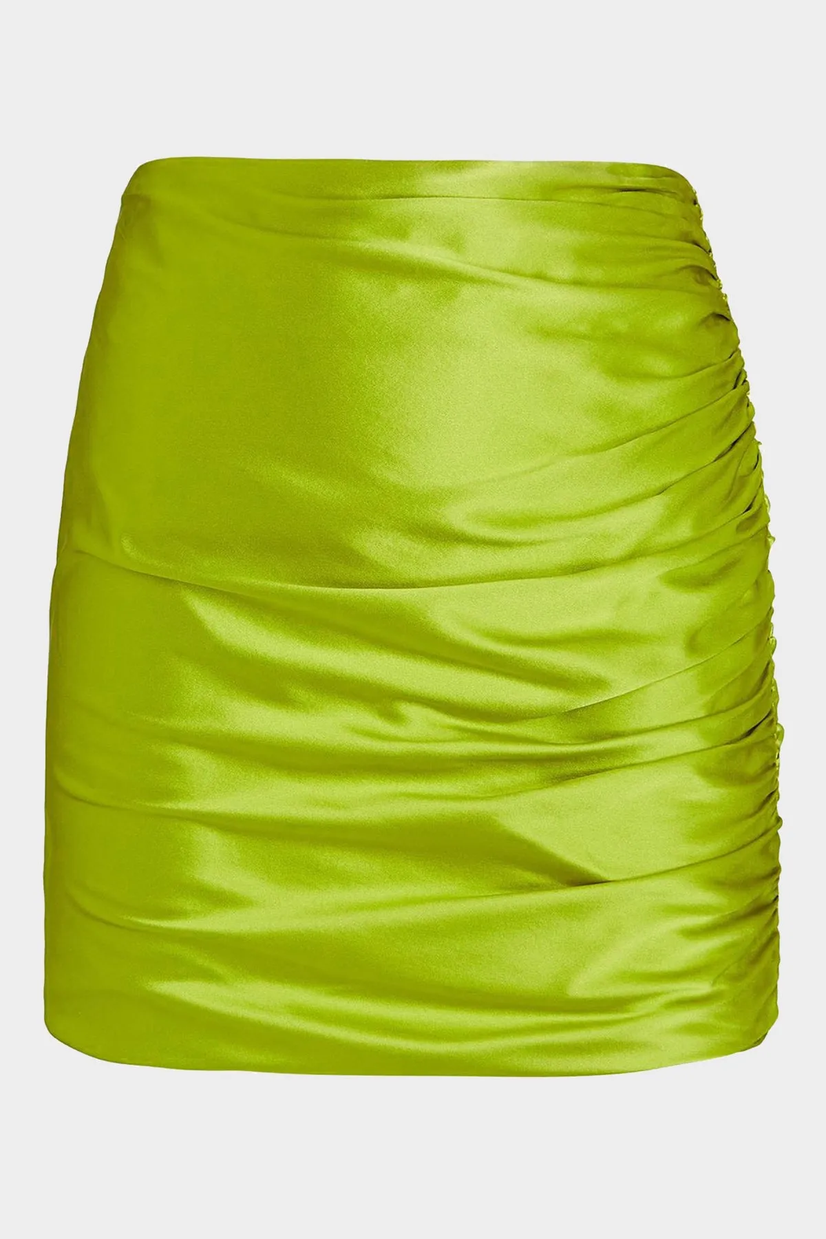 Ruched Mini Skirt in Clover