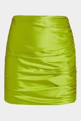 Ruched Mini Skirt in Clover