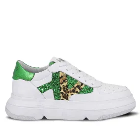 Saint Antea White & Green Leather Sneakers