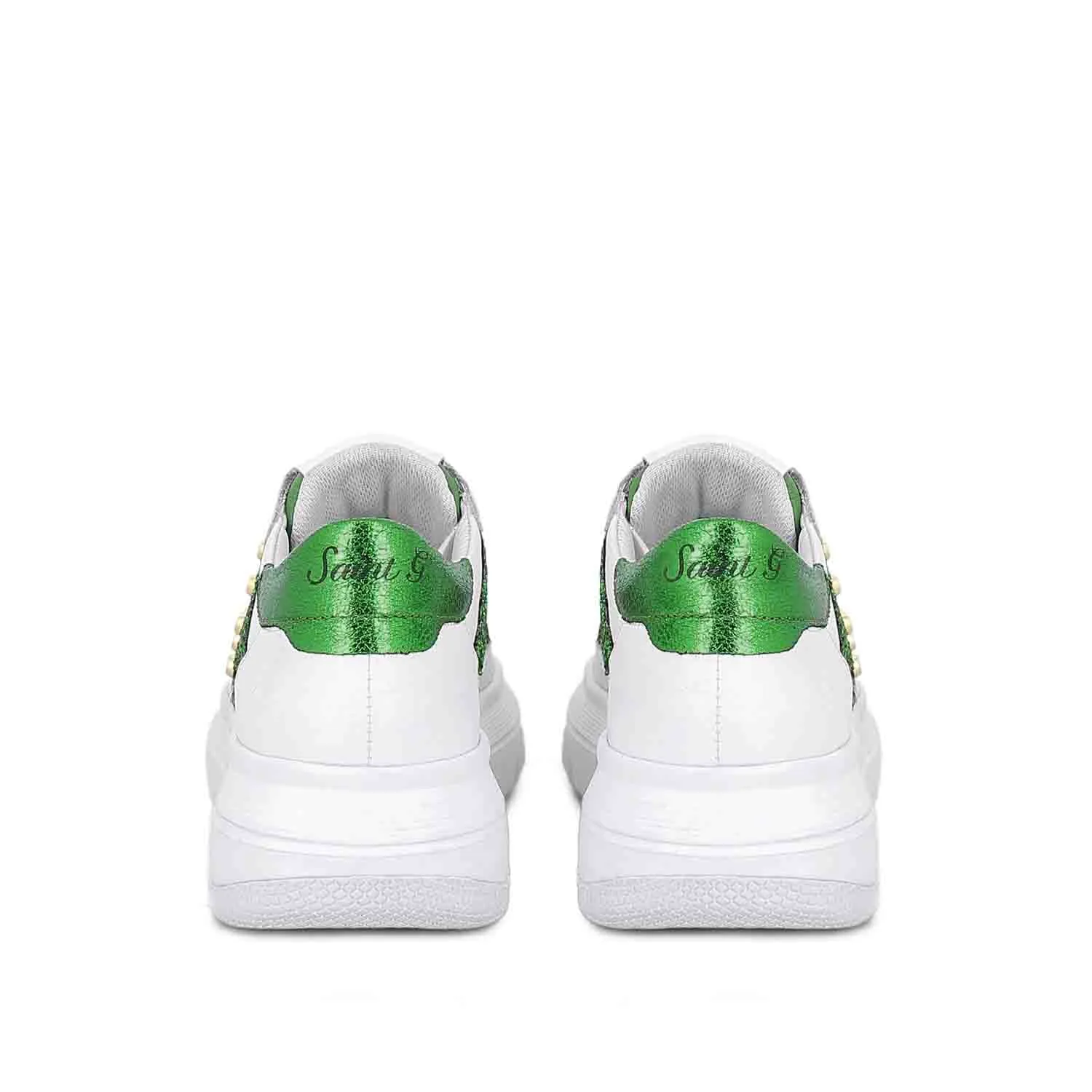 Saint Antea White & Green Leather Sneakers