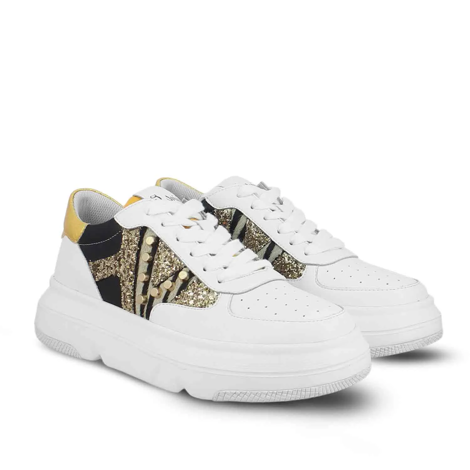 Saint Antea White & Yellow Leather Sneakers