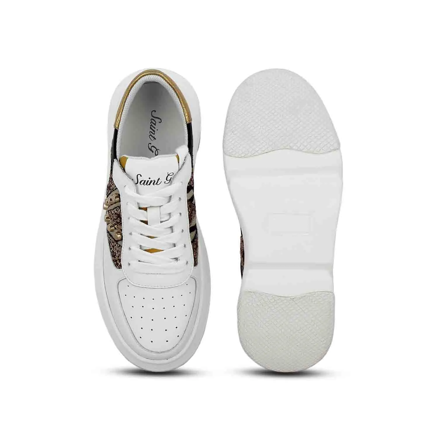 Saint Antea White & Yellow Leather Sneakers