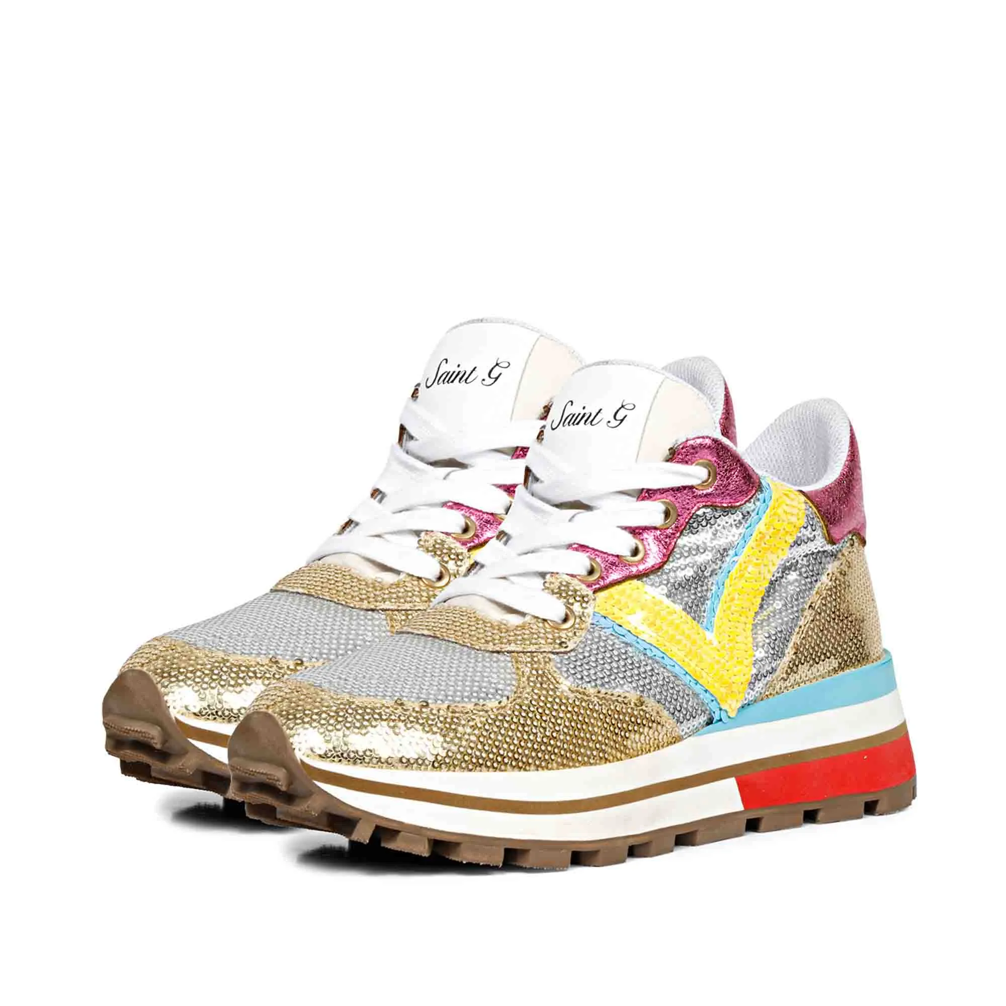 Saint Edana Multi Color Leather Sneakers