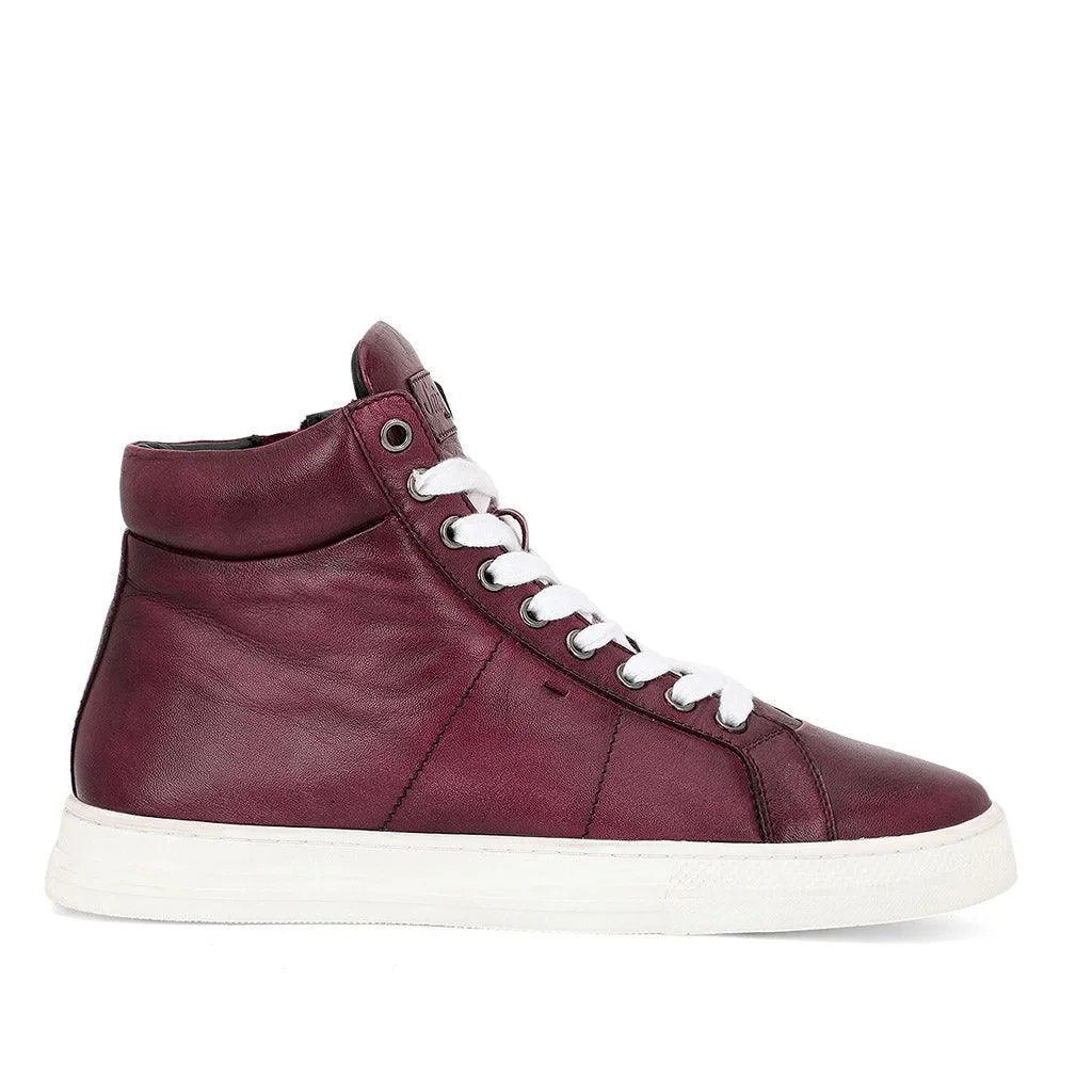 Saint Tesoro Burgundy Handcrafted Leather Sneakers