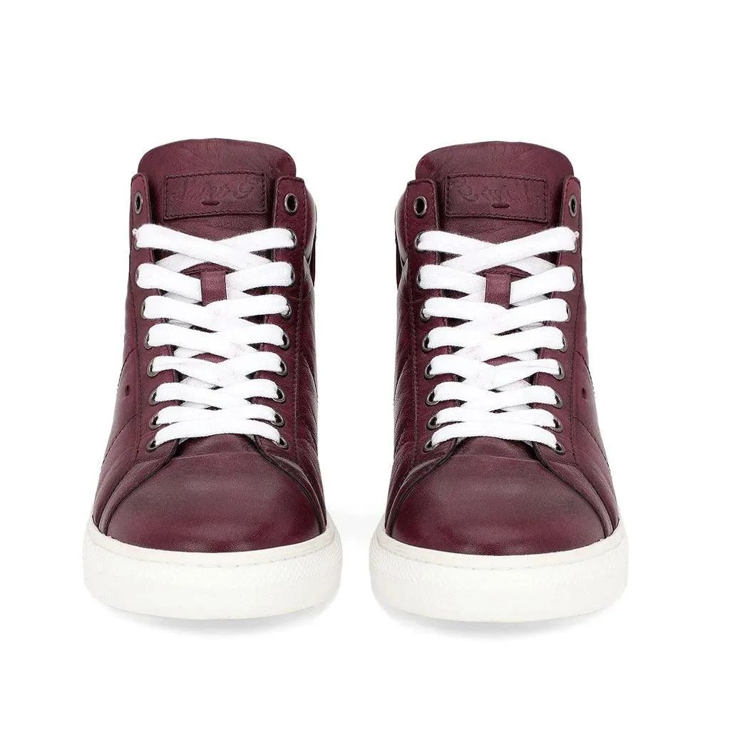 Saint Tesoro Burgundy Handcrafted Leather Sneakers