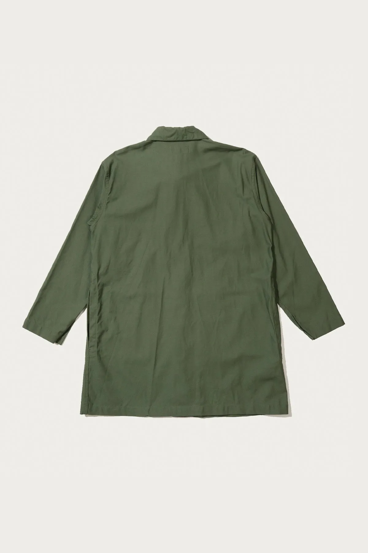 Shop Coat - Olive Cotton Reversed Sateen