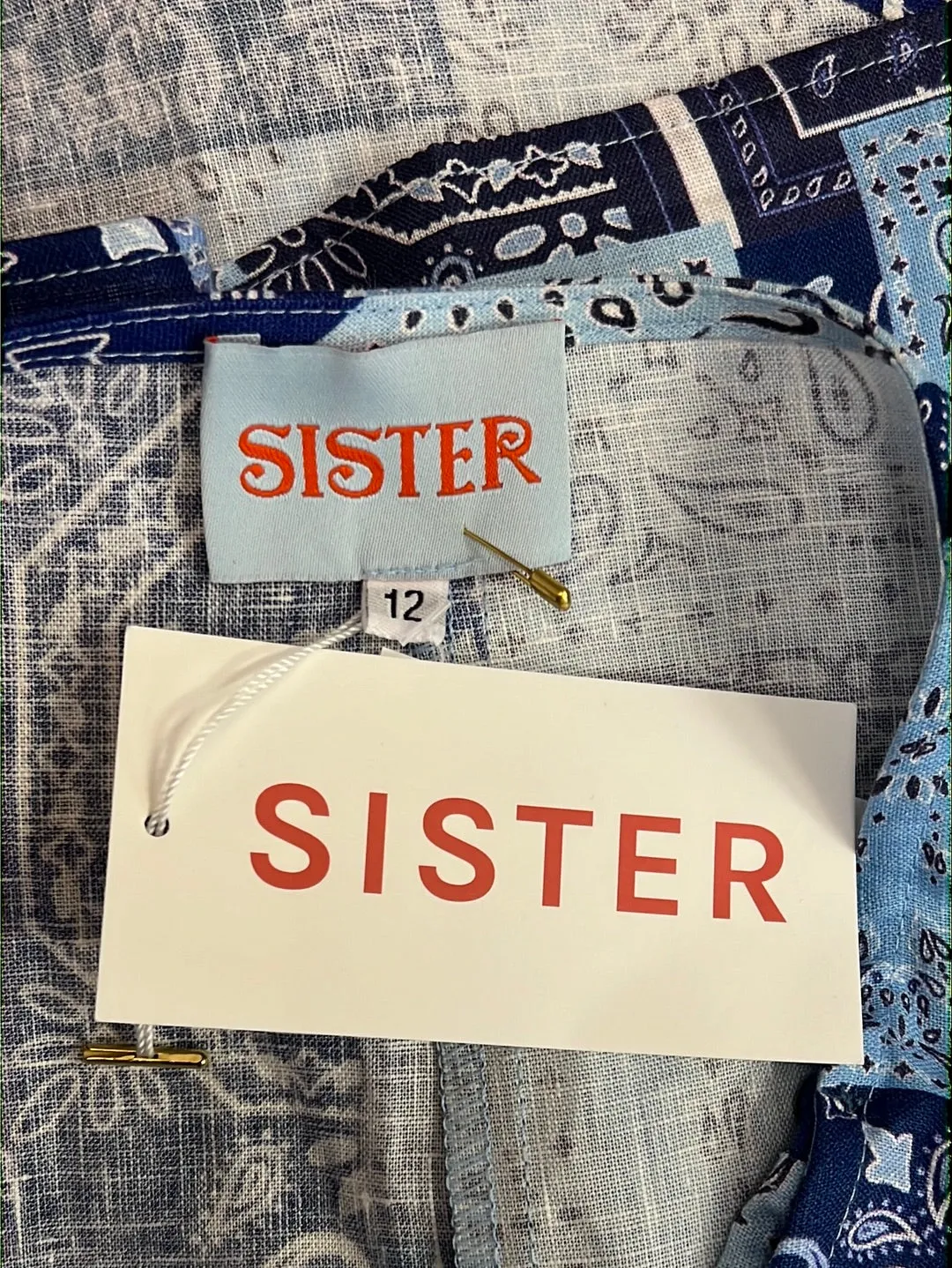 Size 12 - Sister Studios Blue Linen Dua Skirt