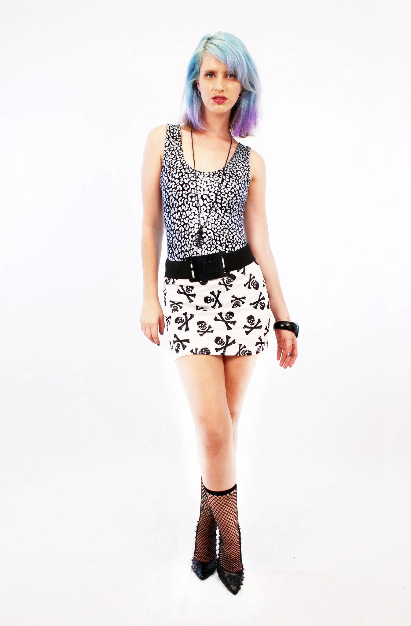 Skullified As Tight As It Gets Skull Print Mini Skirt