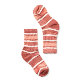 Smartwool Dusty Cedar Striped Hike Light Cushion Crew Sock