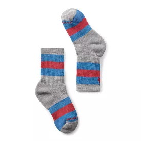 Smartwool Light Grey Striped Hike Crew Sock