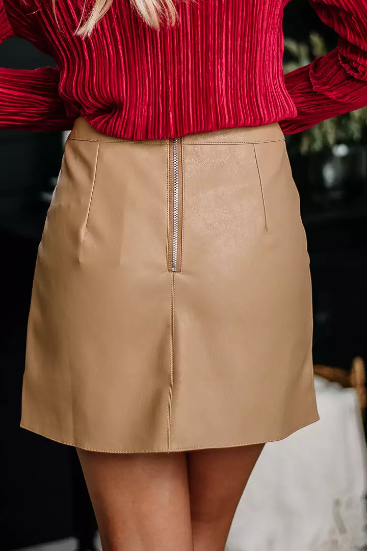 Speak To Me Faux Leather Mini Skirt