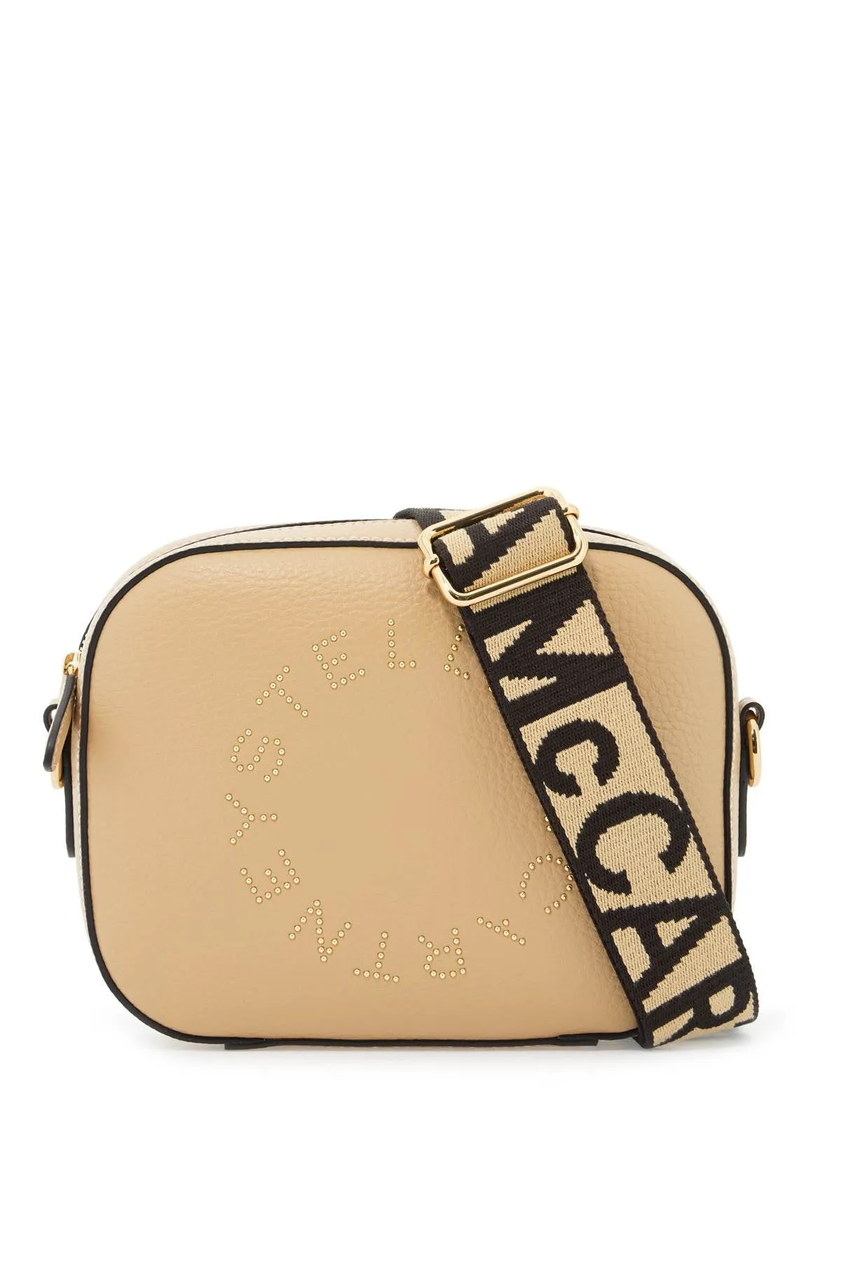 Stella Mc Cartney Logo Printed Camera Bag For   Beige