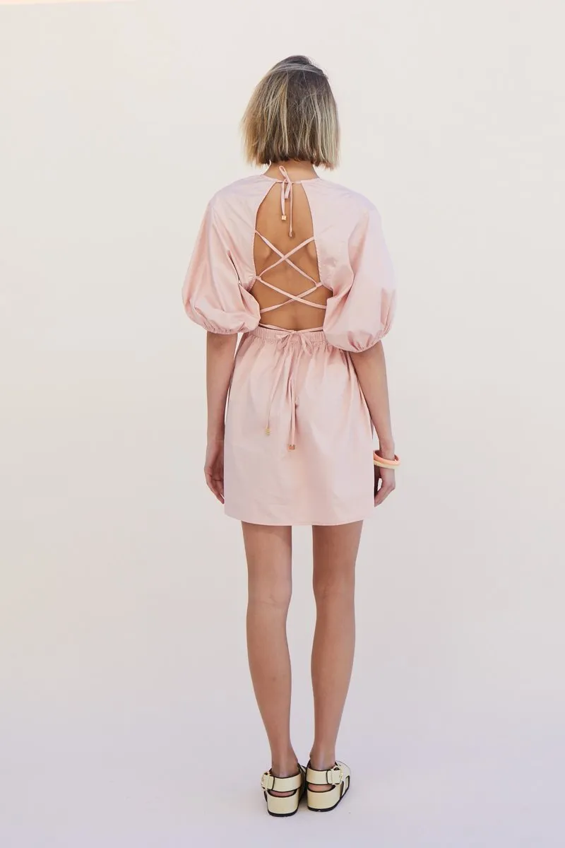 Suboo      SUBOO - Rossana Mini Dress Backless Dress (Nude Pink)