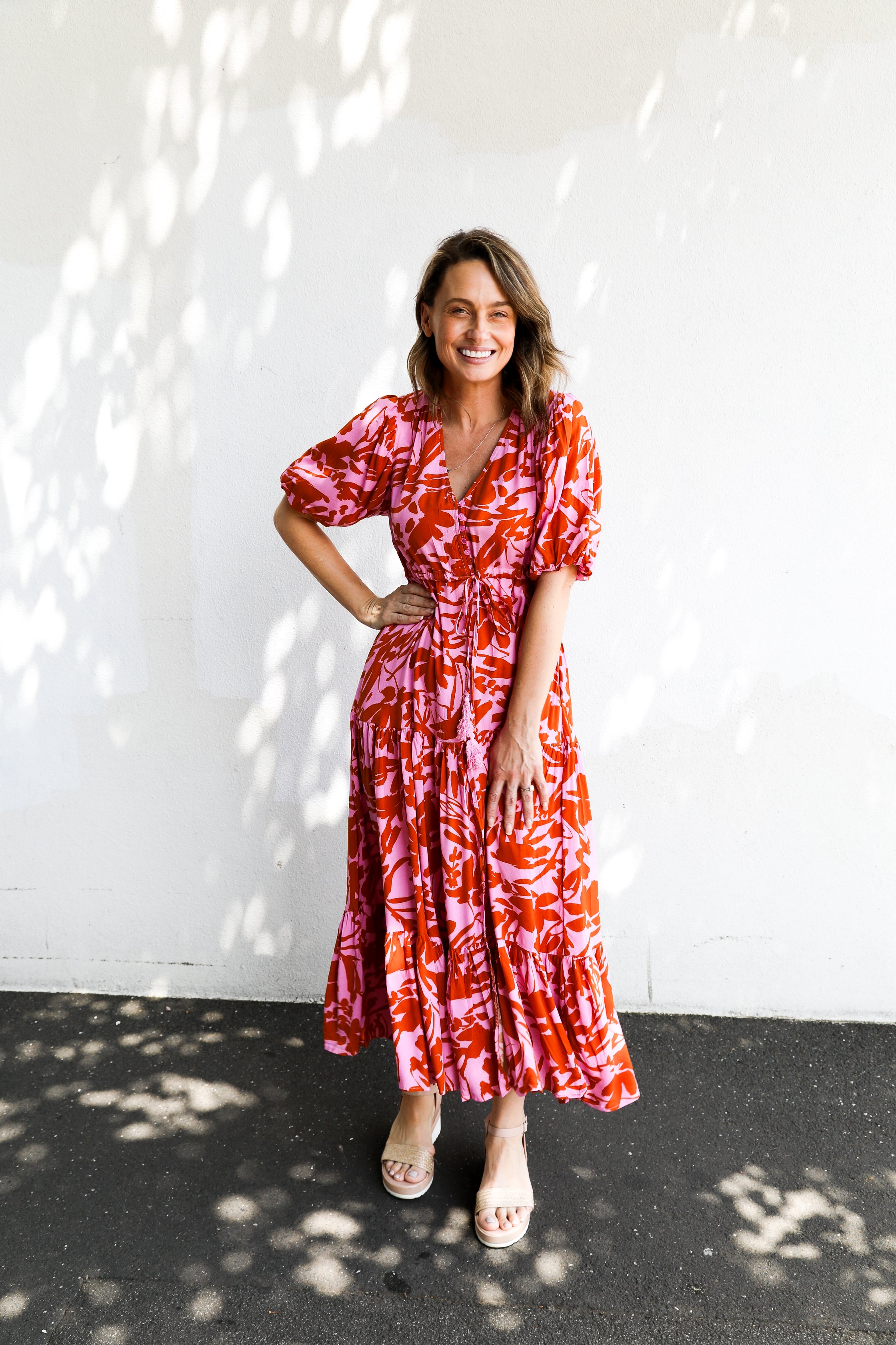 Summer Maxi (Tan & Pink)