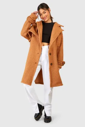 Textured Wool Look Oversized Coat