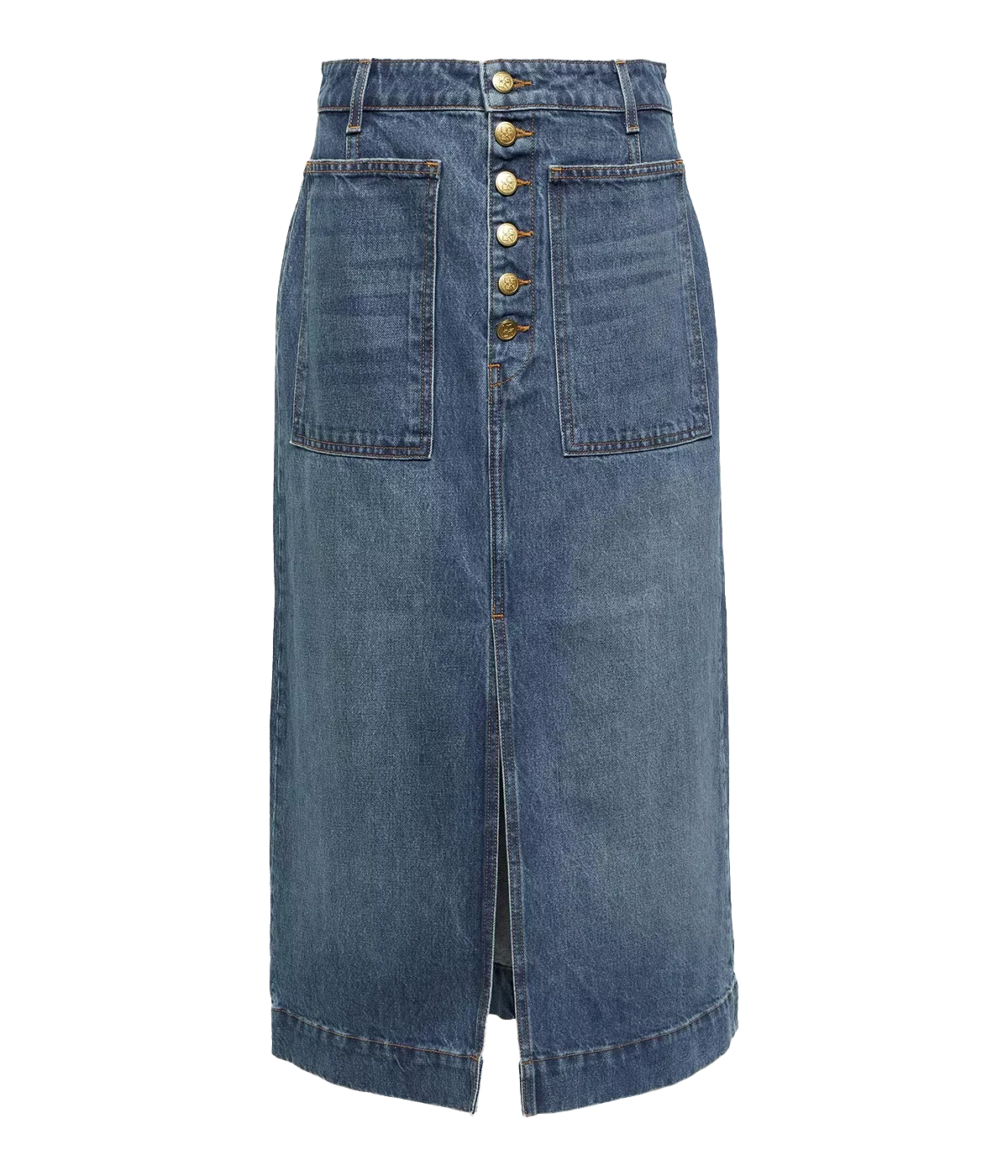 The Bea Skirt in Medium Indigo Wash