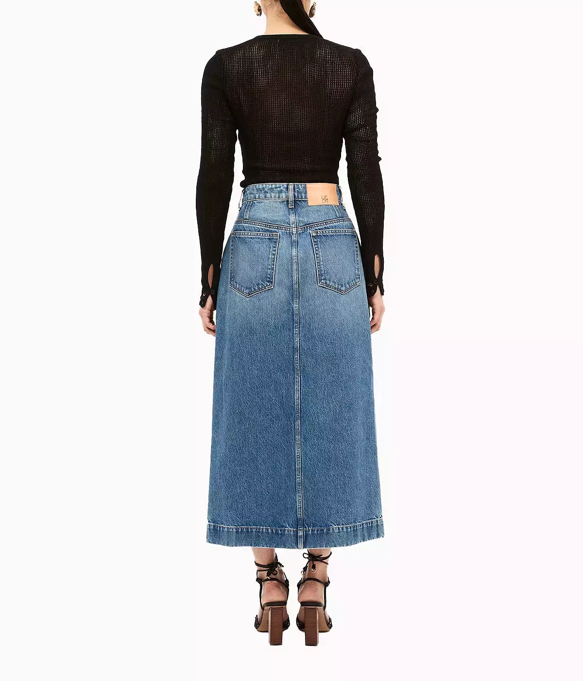 The Bea Skirt in Medium Indigo Wash