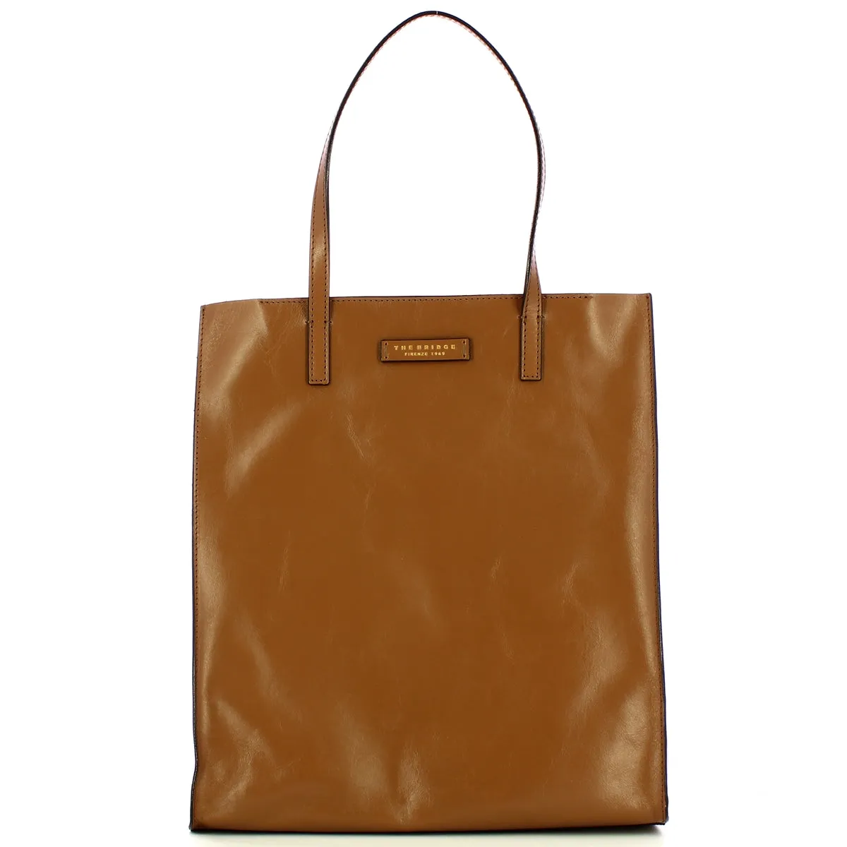 The Bridge - Shopping Bag Verticale Mirra Oyster - 04130401 - OYSTER/ABB./ORO