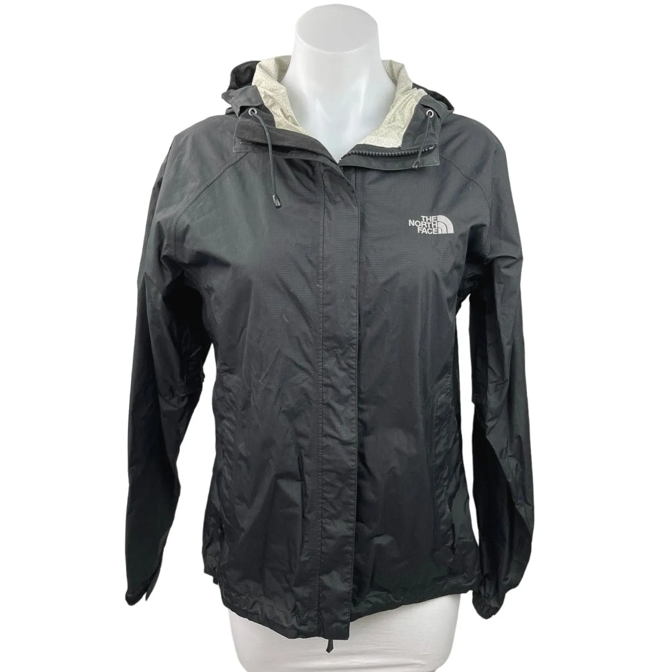 The North Face Women's Black Zipper Long Sleeve Hooded Windbreaker Coat Jacket S