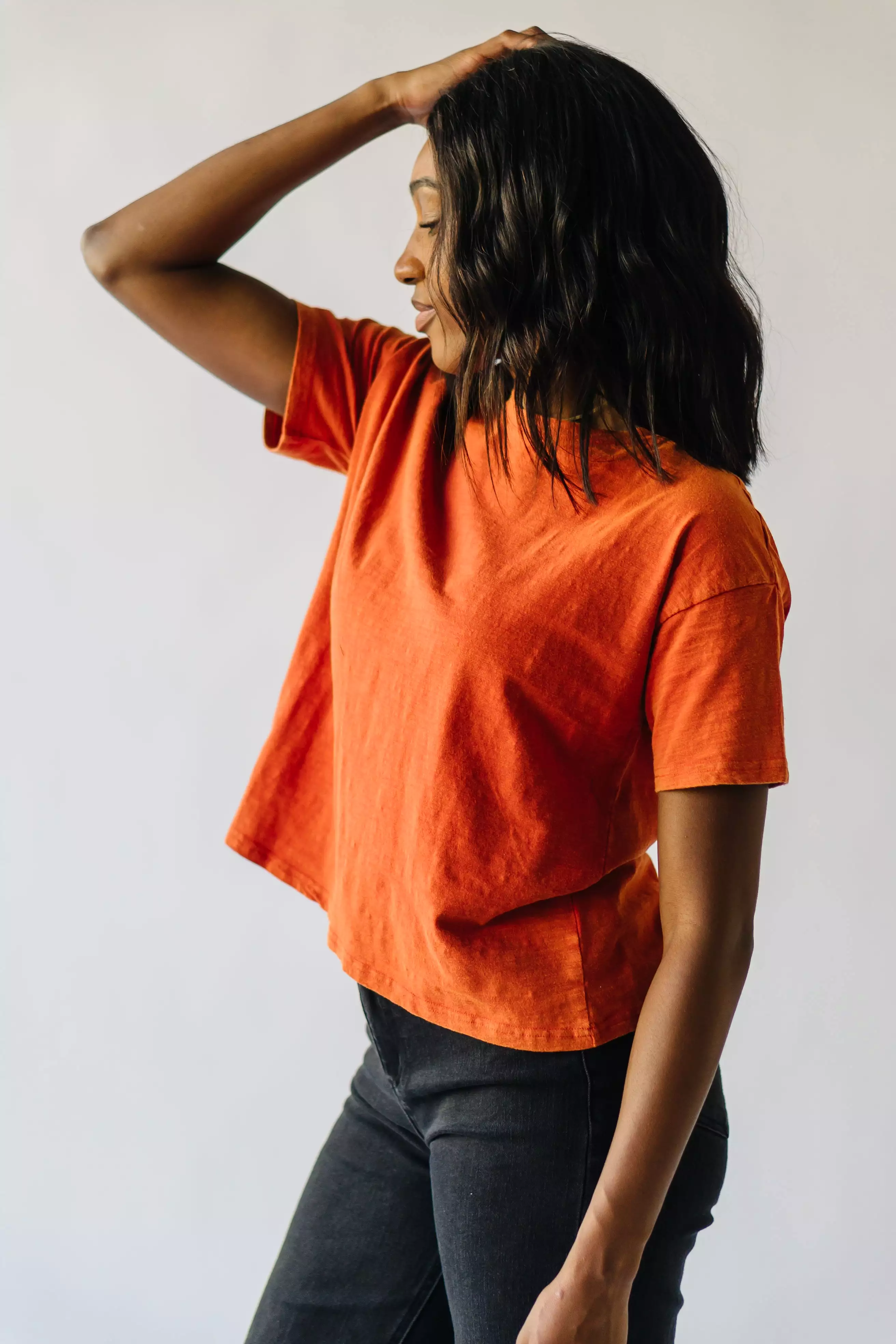 The Talayna Oversized Tee in Orange