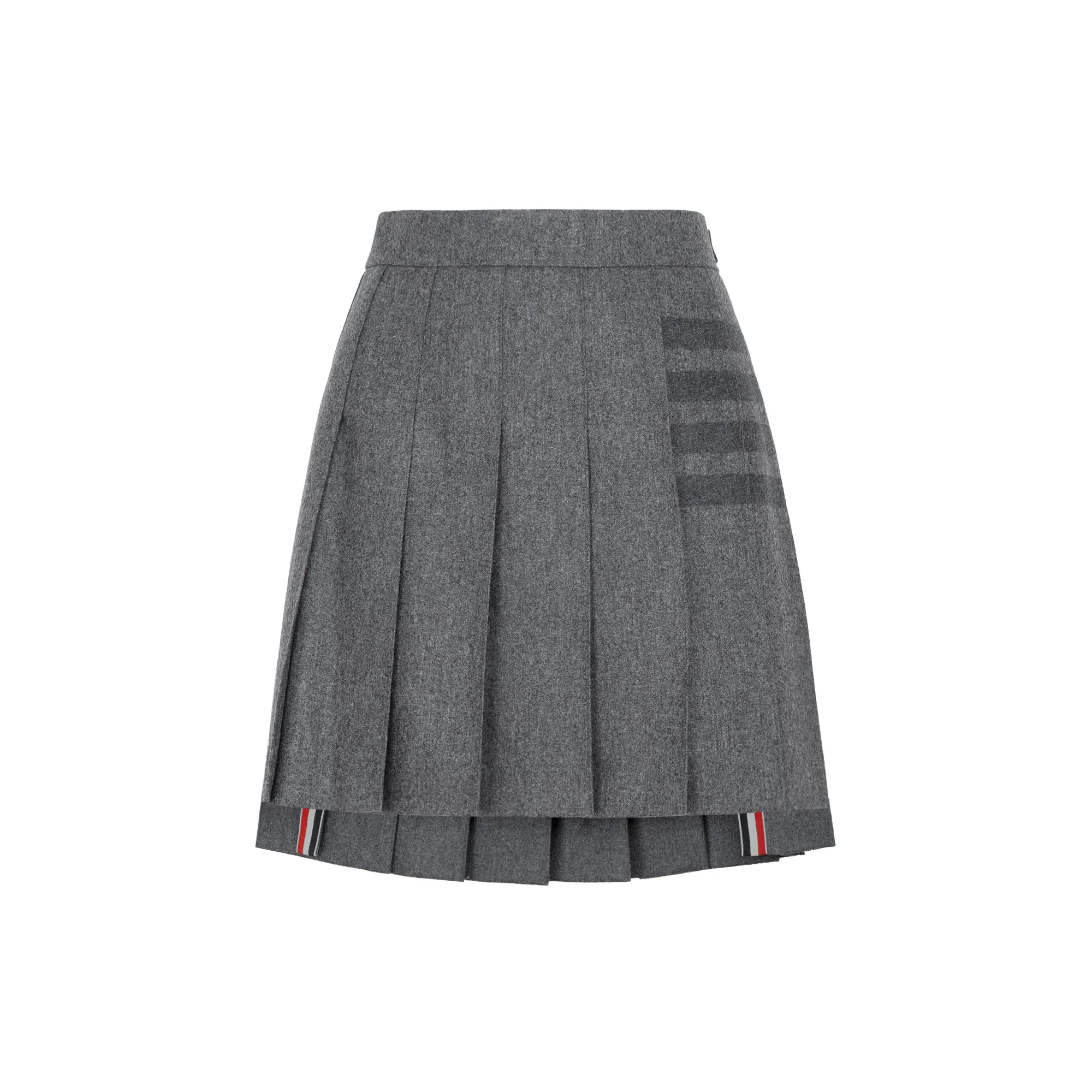 Thom Browne 4 Bar Striped Asymmetric Hem Mini Skirt