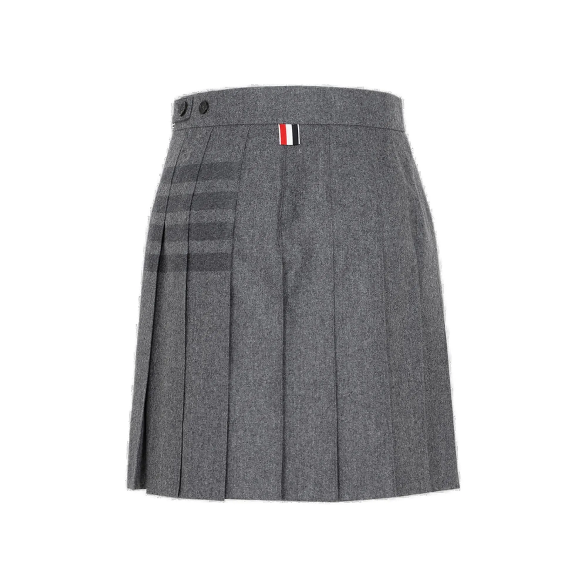 Thom Browne 4 Bar Striped Asymmetric Hem Mini Skirt